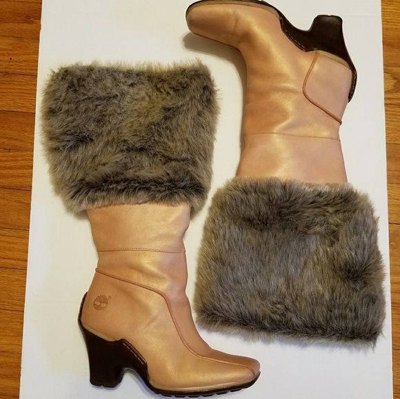 timberlands with fur trim